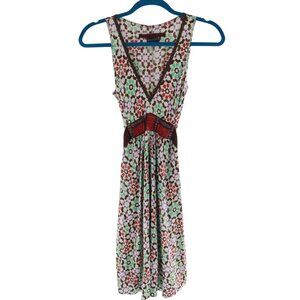 A Common‎ Thread Silk Dress Womens S Boho Bohemian Retro Eclectic Brunch Spring